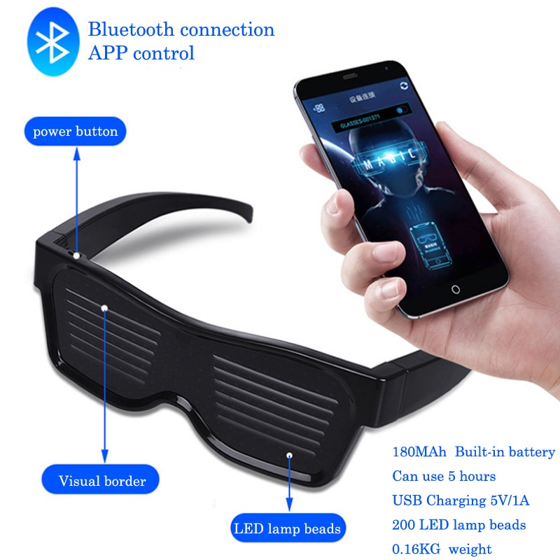 Display Die Bluetooth Gläser Mit Die Geladenen Magie-Umgewandelt DIY LED