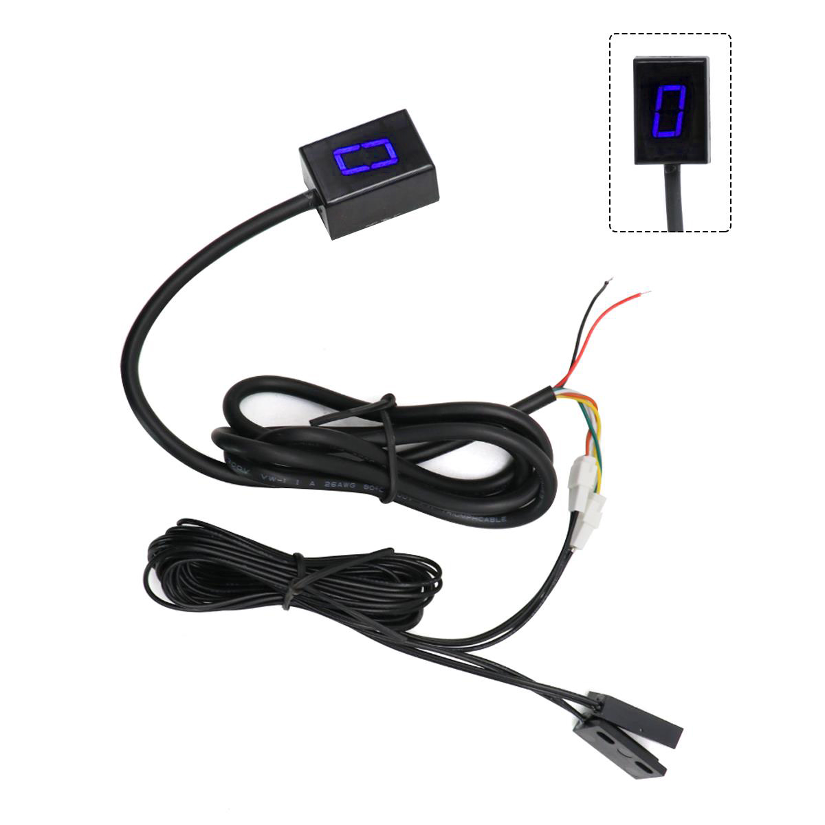 SCL MOTOS-indicador de marcha Digital Universal para motocicleta, 6 velocidades, pantalla LED, palanca de cambios, soporte magnético para indicador de marcha: Azul