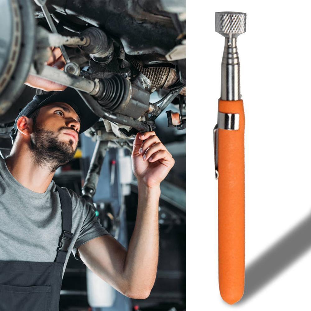 Herramienta de recogida magnética ajustable tornillos extensibles varilla de acero inoxidable varilla de recolección cromada telescópica portátil O6R2