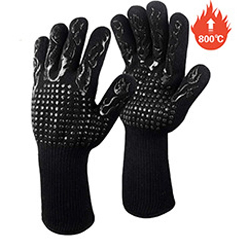Haleychan 1472f varmebestandige grillhandsker mikrobølgehandsker dobbeltsidet silikone bomuldsmateriale anti-cut finger sælges  by 1 par: 08