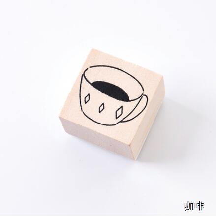 Vintage cute food Coffee plants stamp DIY wooden rubber stamps for scrapbooking stationery scrapbooking standard stamp 3x3cm