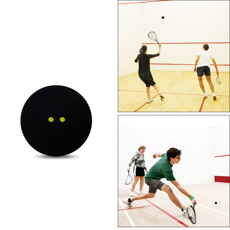 1Pc Squash Bal Twee-Gele Stippen Lage Snelheid Sport Rubber Ballen Training Concurrentie Squash Bal Professionele Speler Training tool