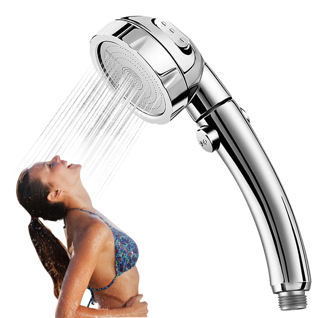 Handheld Shower Head Shower Hose High Pressure Chrome 3 Spary Setting with ON/OFF Pause Switch Water Saving Luxury Spa