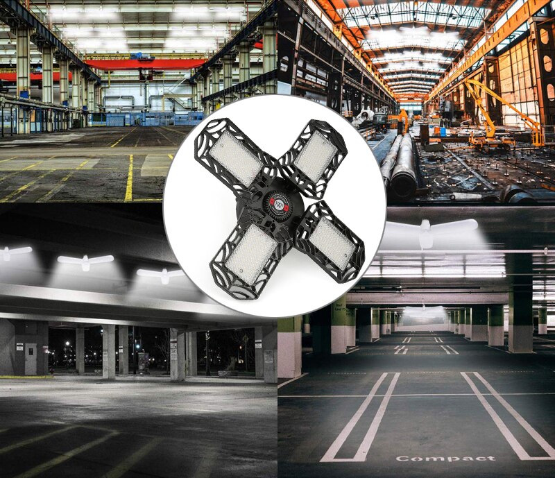 Le Garage 120W ventilateur LED allume l'ampoule E26 6000K 12000LM lampe pliable Led lampe pendante LED éclairage industriel lumineux superbe pour l'atelier