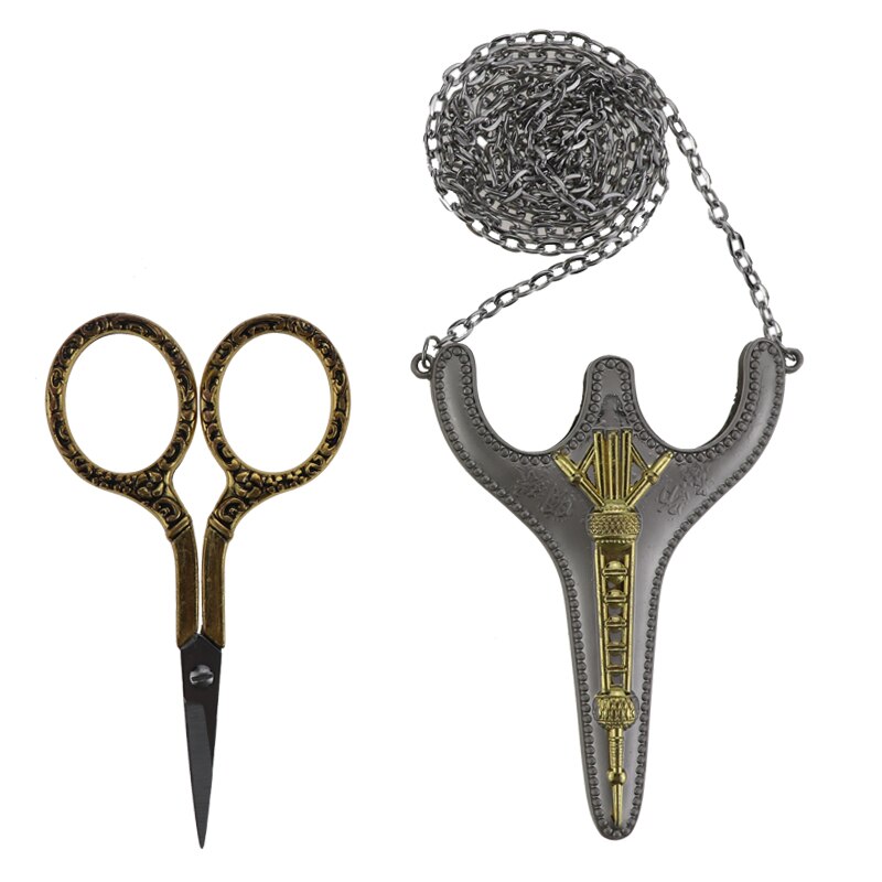 Stainless steel safety sewing scissors set with jacket chain Embroidery and sewing work