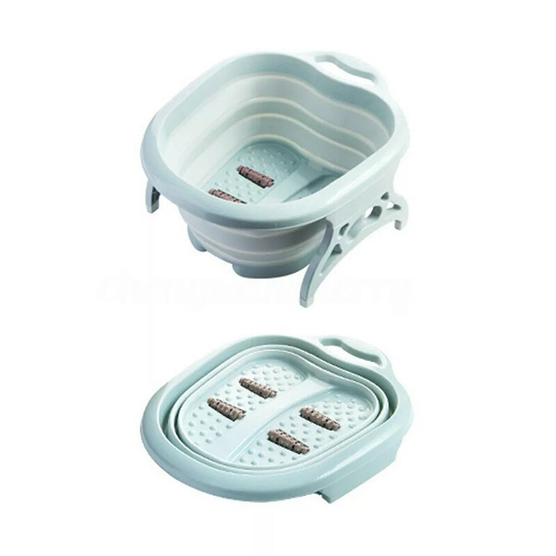 Składane wiadro robić moczenia stóp plastikowe przenośne wanny piankowe wiadro robić masażu sauna domowa wanna Pedicure wanna: niebieski