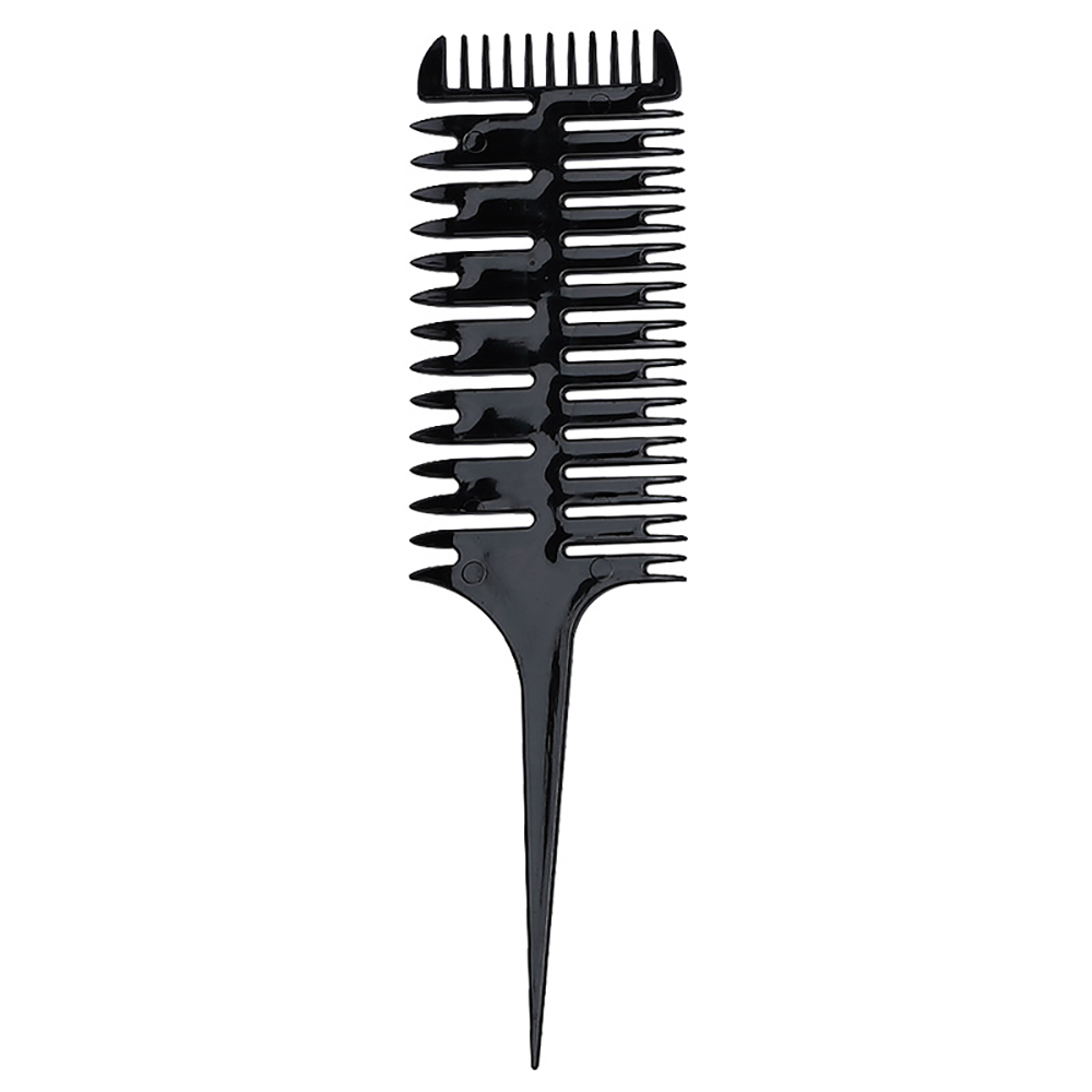 Hårfarvning kam vævning børste frisør kamme sektionering highlight kam salon styling værktøj barber tilbehør: Sort