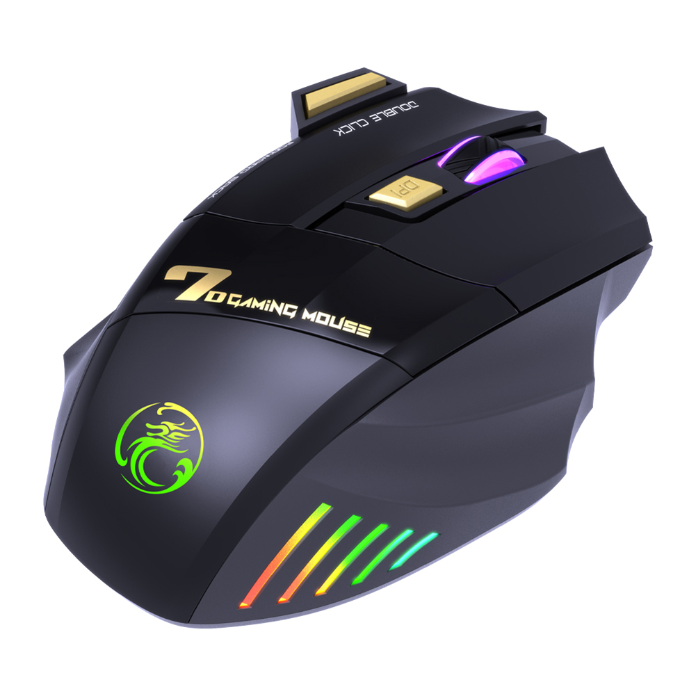 2.4GHz Wireless RGB Mouse Adjustable DPI 7 Keys Ergonomic Silent Gaming Mice for PC Gamer Mute Mouse Laptop Accessories