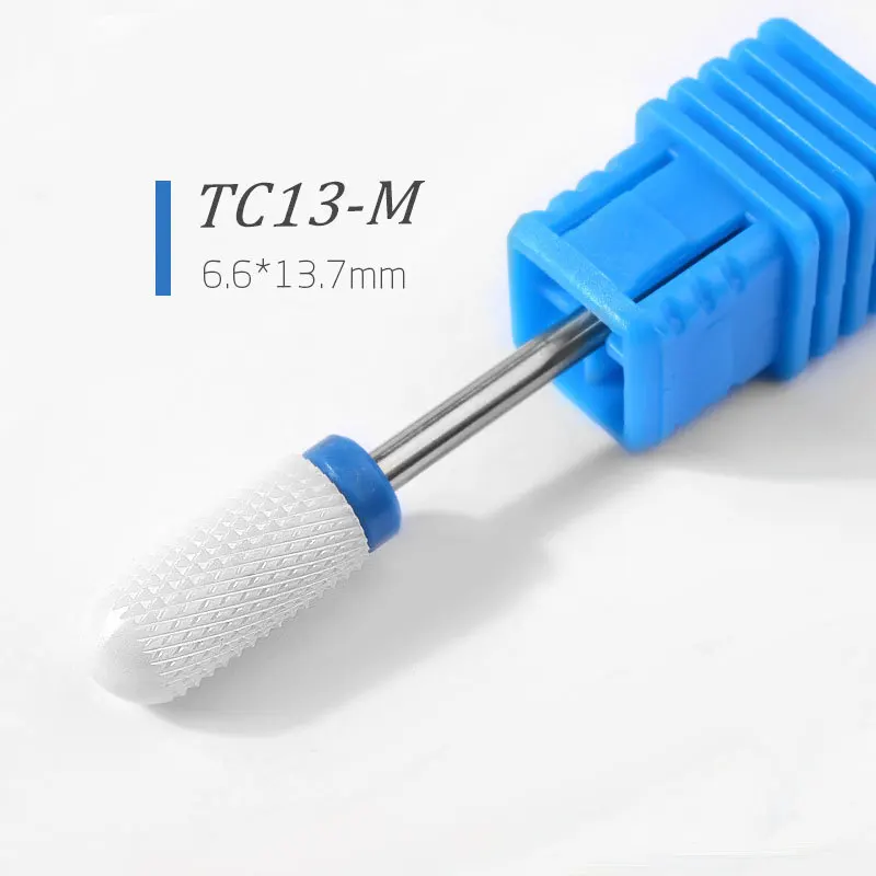 Brocas de cerámica para uñas, fresa, Lima, lima de uñas, cabeza de molienda, pulidor eléctrico de pedicura, pulidor de manicura, cutícula, herramientas de Arte de uñas limpias: Transparente