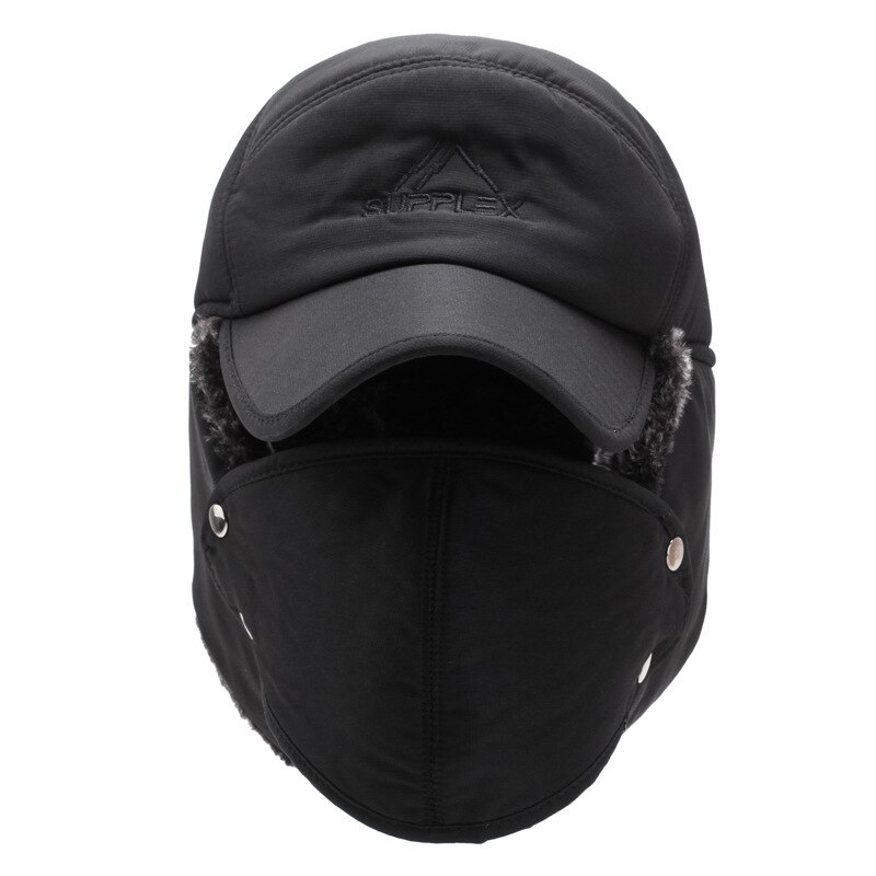Gorro de alpinismo y Pesca para hombre y mujer, gorro de esquí de terciopelo grueso con protección para las orejas, a prueba de viento, unisex