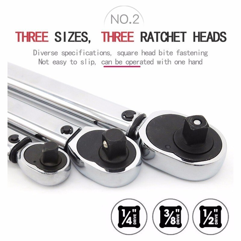 LAMEZIA 1/4 3/8 1/2 la clé dynamométrique conduit 5-210 Nm bidirectionnel à précis mécanisme clé outil à main