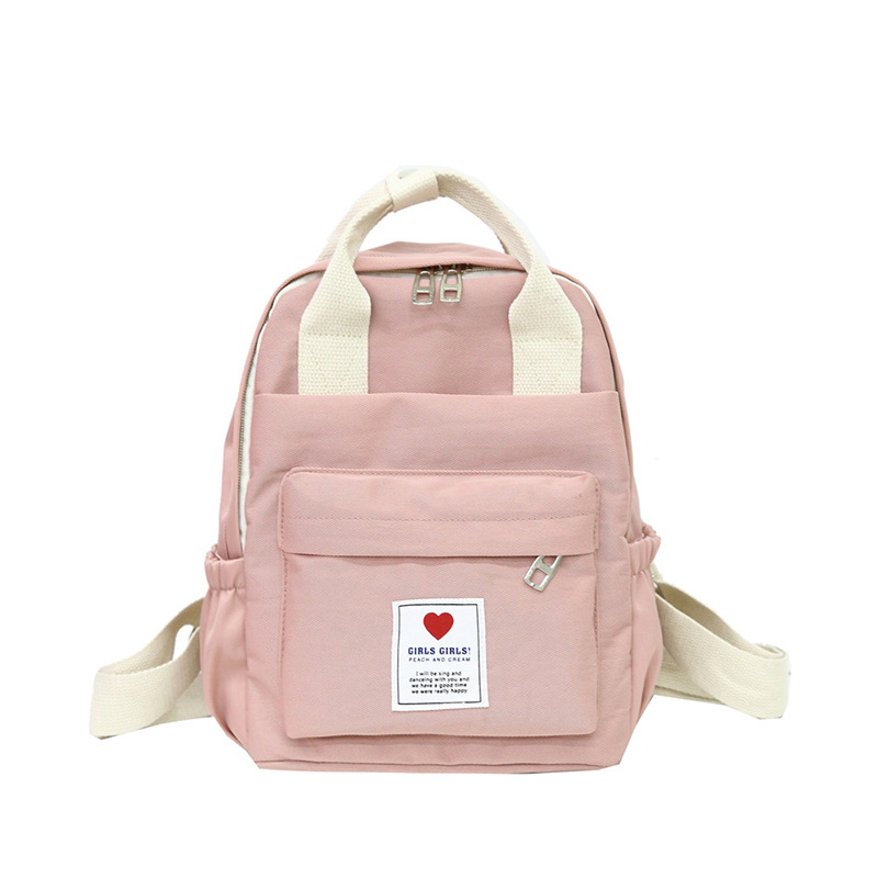 Frauen Rucksack für Teenager Mädchen Sommer Neue Weibliche Casual Schule Studenten Schulter Taschen Süße Reise Rucksäcke: Pink 24x12x28cm