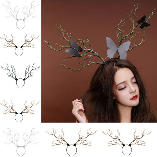 Kerst Hoofdband Gothic Halloween Takken Gewei Kostuum Vrouwen Foto Props Fee Elegante Art Kunstmatige Gewei
