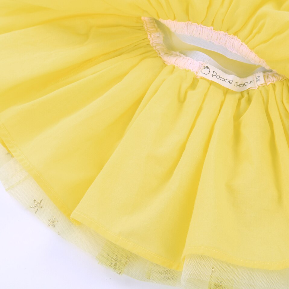 Faldas de tutú con estampado amarillo de estrellas para niñas, ropa de disfraz para infantil, 18M, 24M, 2, 3 y 4 años