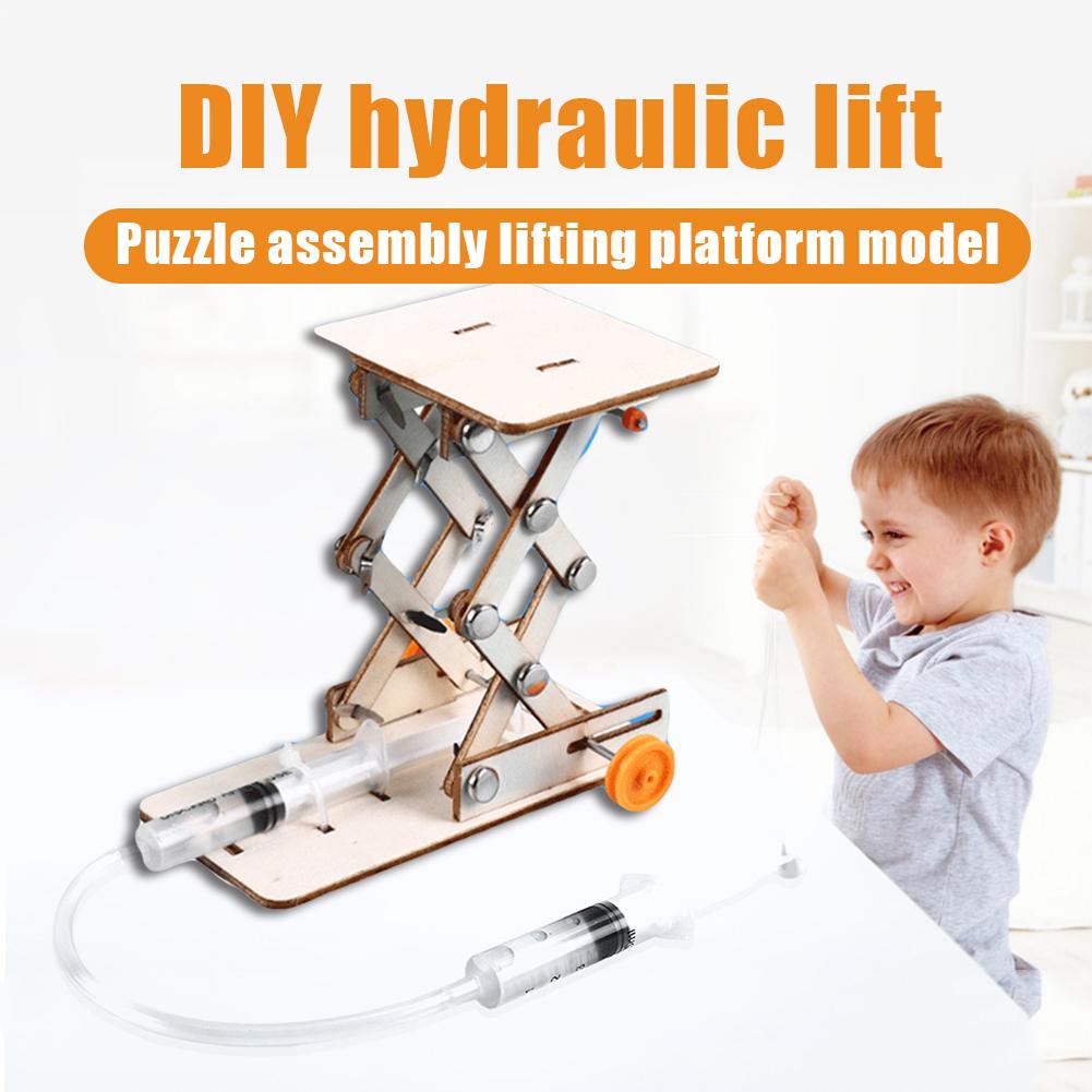 Barn gör det själv hydrauliskt lyftbord modell vetenskapligt experiment kit pedagogisk leksak lämplig för att träna #39 övningsförmåga