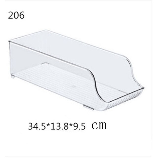 4pc Refrigerator Organizer Bins Stackable Fridge Food Storage Box with Handle Clear Plastic Pantry Food Freezer Organizer Tools: 1Pcs 206