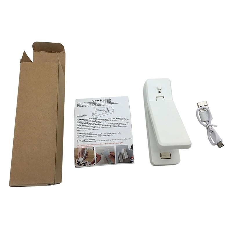 Portable USB Mini Sealing Machine Plastic Food Bag Food Saver Vacuum Heat Sealer W8ED
