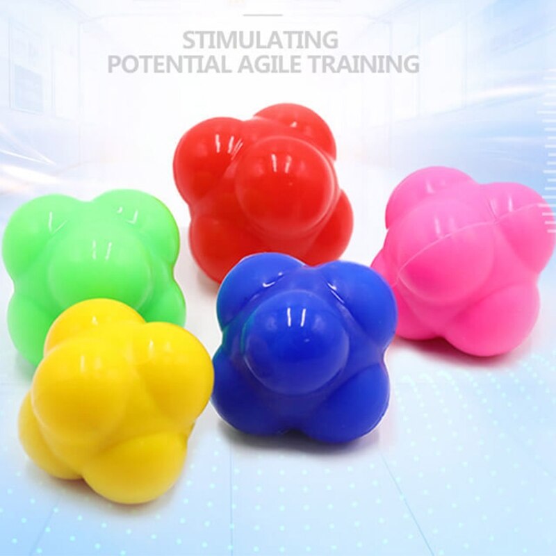Speed Agility Fitness Hexagon Kick Bounce Reaction Balls for Agility Reflex Training and Hand-eye Coordination Quick Reaction Te