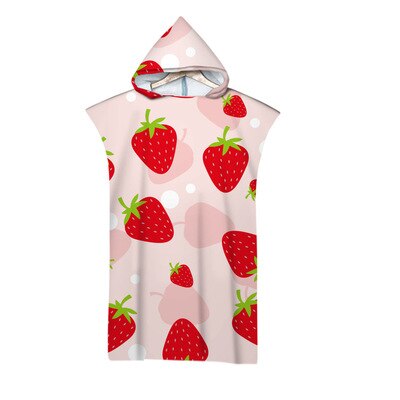Volwassen Vruchten Afdrukken Microfiber Strand Poncho Handdoek Met Capuchon Zwemmen Surf Veranderende Gewaden Sneldrogend Badhanddoeken Beachwear: 7