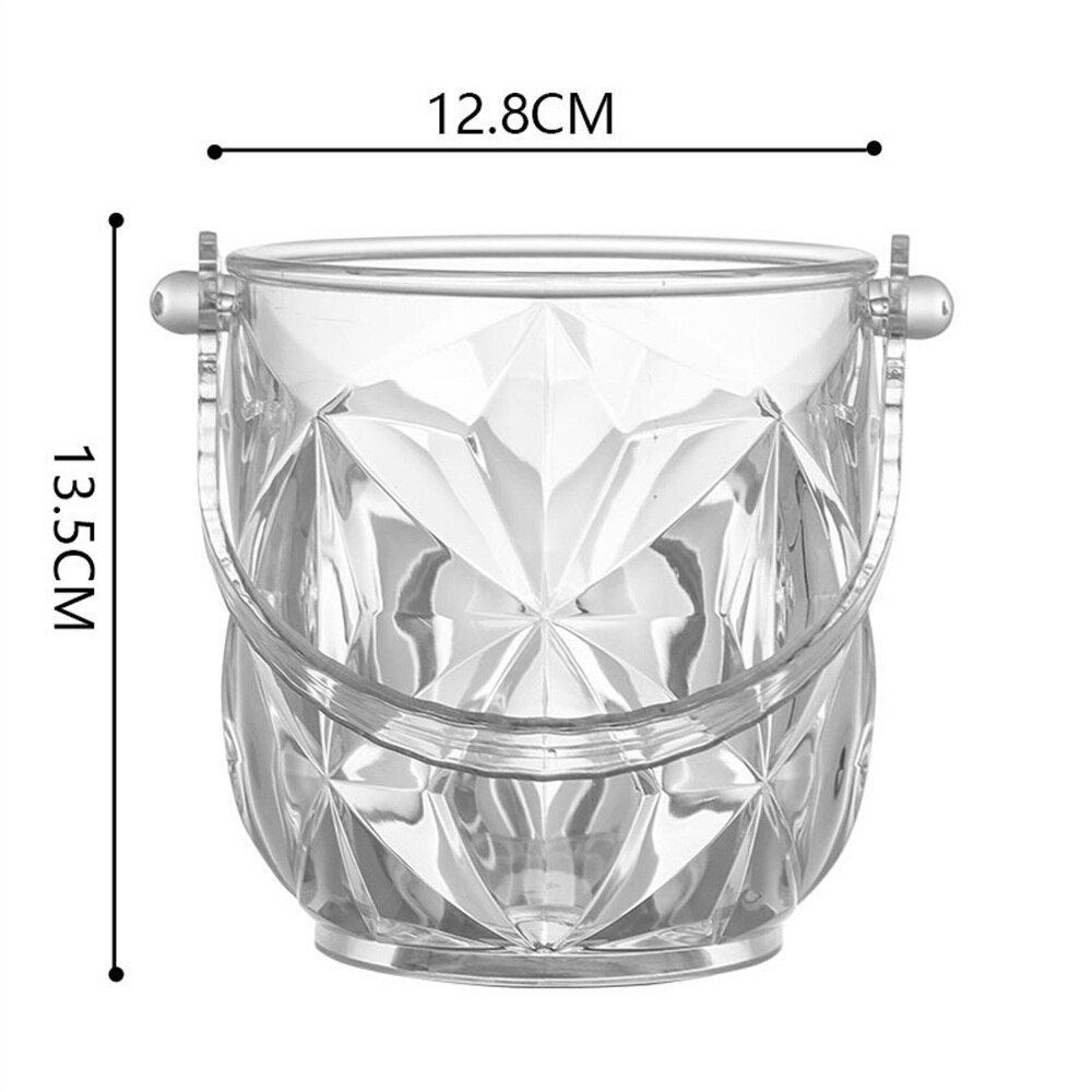 Acrylic White Ice Buckets Ice Container Champagne Ice Bucket with Handle Bar Supplies Red Wine Beer Party Bucket: B