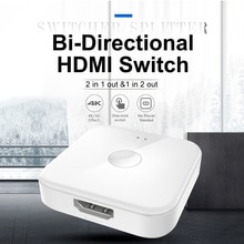 Bi-Directionele Hdmi Kvm Switch 2 In 1 Out En 1 In 2 Out Hdmi Switcher Geen Externe Voeding ondersteunt 4K @ 30Hz Een-Klik Schakelaar