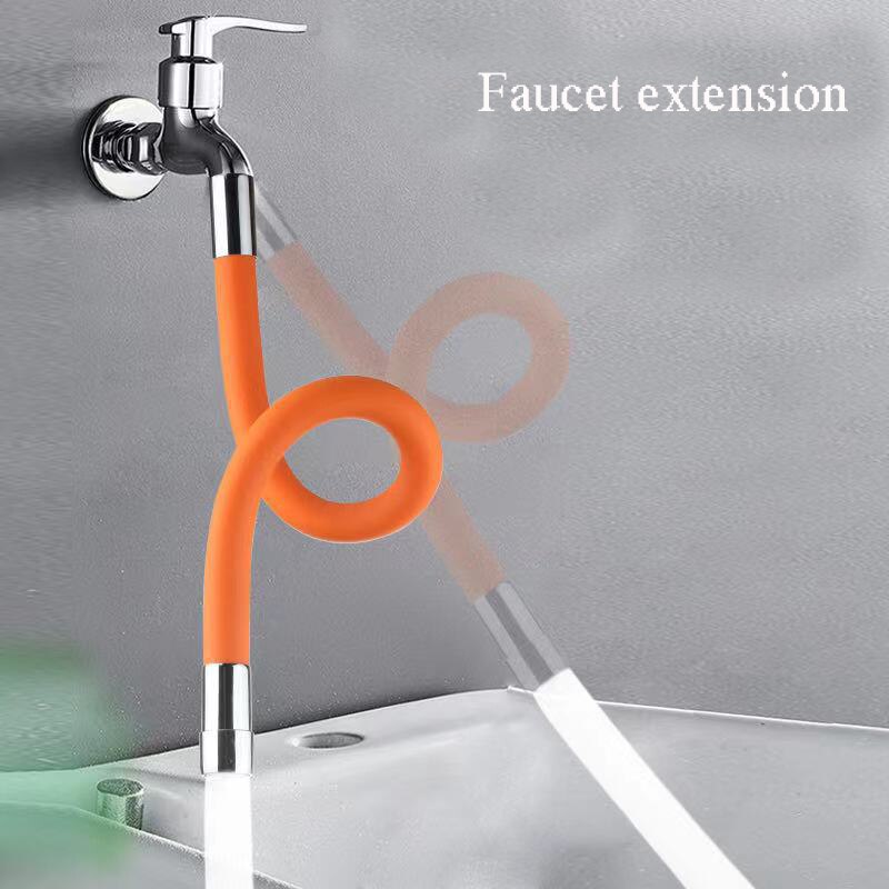 Faucet Extenders Extension Hose Bathroom 360° Rotation Adjust Free Bending Faucet Splash-proof Universal Tube for Wash Basin