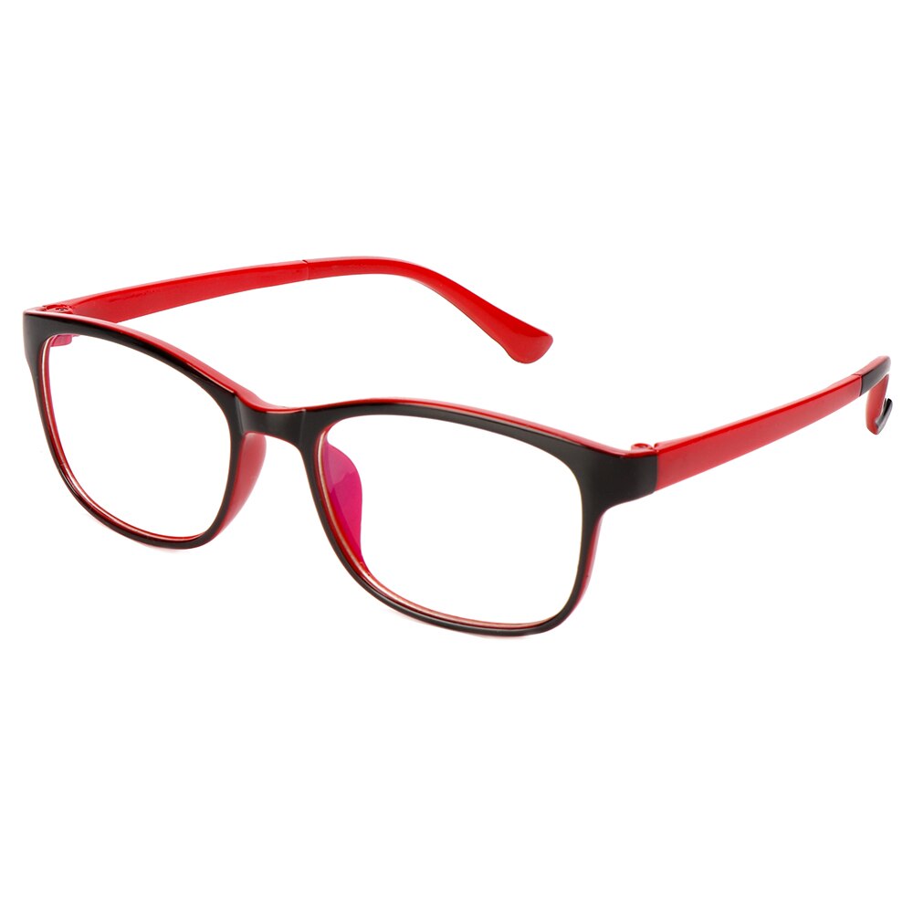 1PC lumière bleue lunettes Anti rayons bleus rayonnement bloquant lunettes hommes femmes ordinateur lunettes Anti-UV UV400 plat miroir lunettes: Black Red