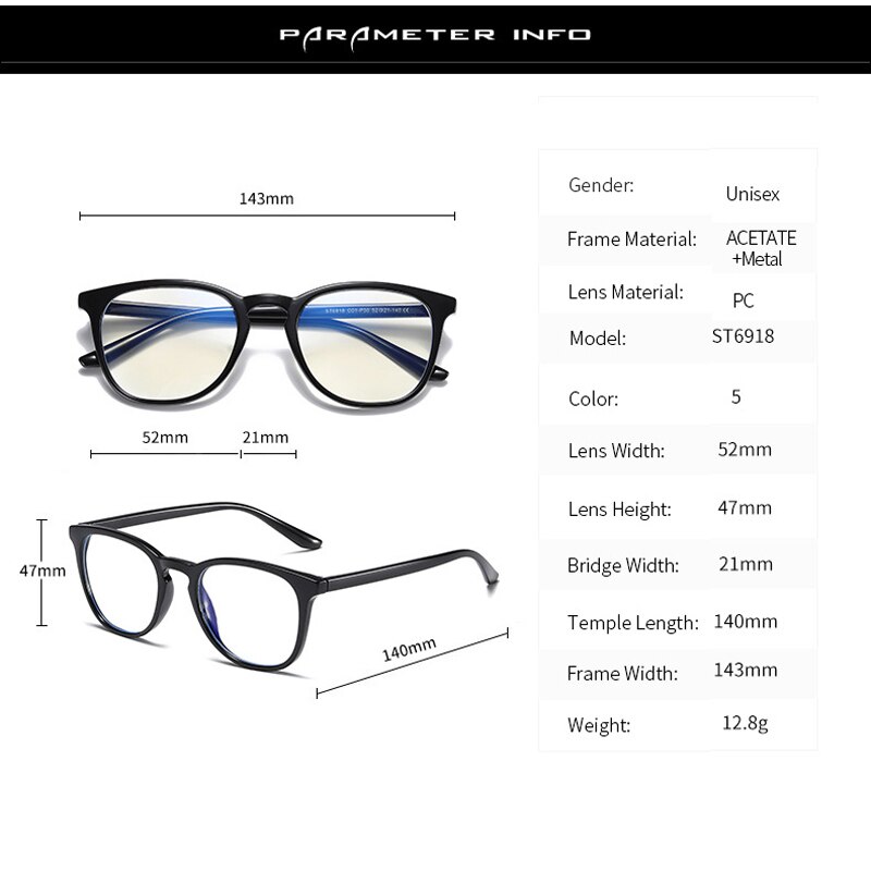 VCKA TR90 Anti Blue Light Blocking Computer Glasses Men Radiation Protection Eyeglasses Clear Ray Square Gaming Eye Glasses
