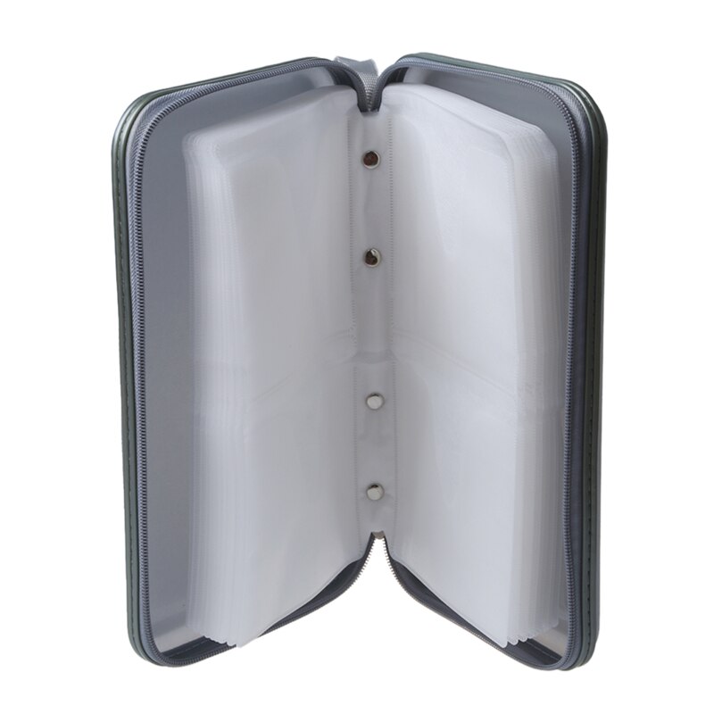 Étui de transport pour album 80 disques, cd, dvd, portefeuille, sac de rangement, boîte rigide - argent