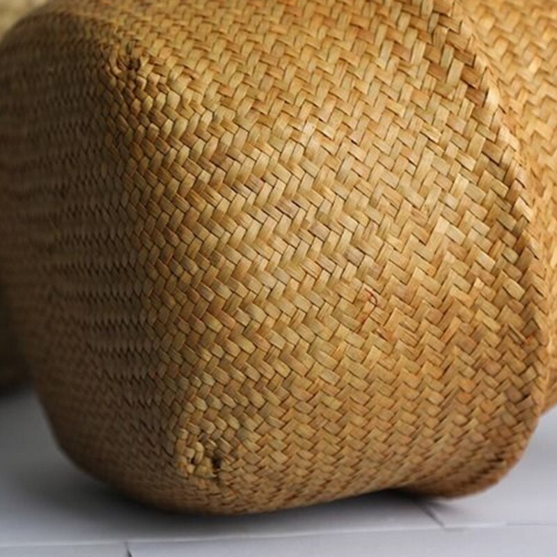 Handgemaakte bamboe opbergmand rotan hangende bloempot bloemenmand tuin bloemenvaas hangmand rieten buikmand