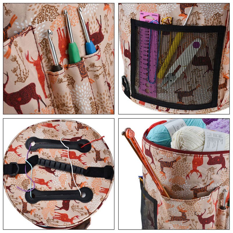 Empty Knitting Yarn Storage Bag For Crochet Hooks Knitting Needles Thread Wool Holder Sewing Kit Knitting Storage Bags for Yarn