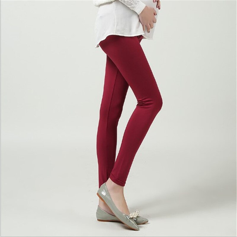 Gravide kvinder leggings justerbare bomulds gravide leggings varme gravide bukser gravide bukser komfortable slanke bukser  #06