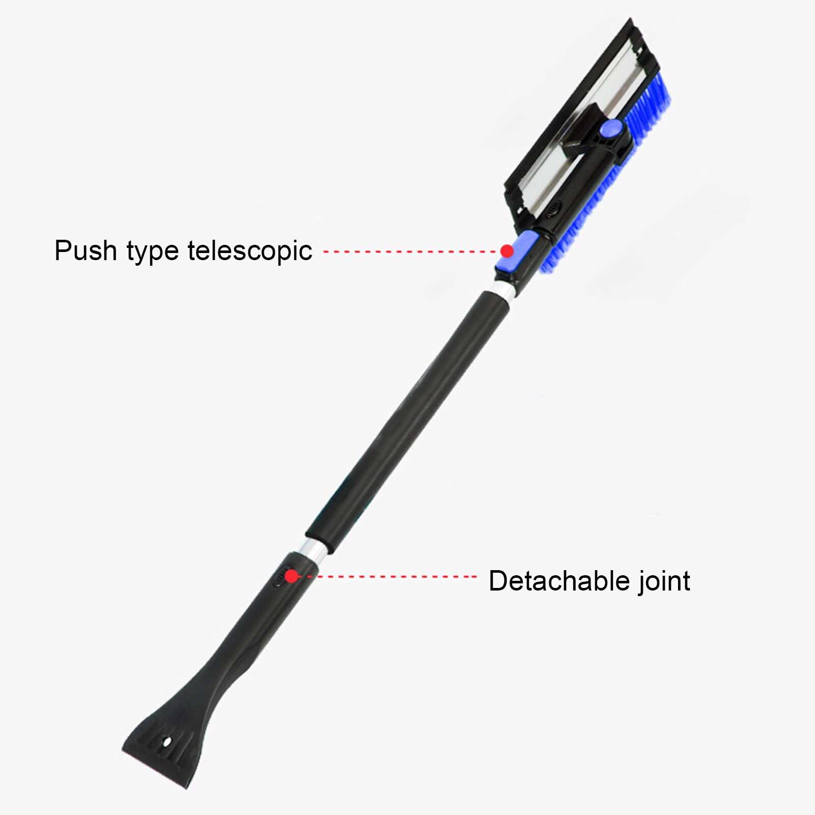4-In-1 Uitschuifbare Sneeuwschuiver Ijskrabber Sneeuw Borstel Water Remover Voor Auto Auto Suv Vorst Voorruit cleaner Winter Tool