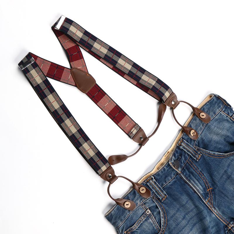 Mænd kvinder justerbare knapper stil bælte elastiske seler unisex stribet plaid blomsterbøjler 3.5cm bredde  bd763-bd776: Bd776