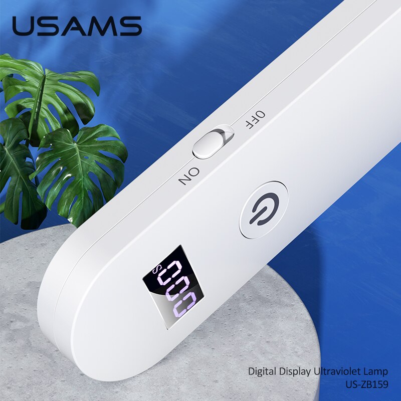 USAMS Mini Portable Handheld Sterilization Lamp HD Led Light 99.99% UV Ultraviolet Lamp UVC UVA Mask Disinfection Lamp