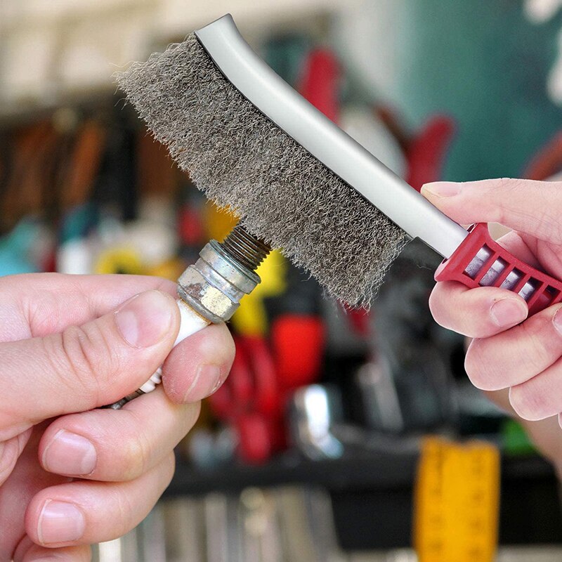 Stålborstar grillrengöring bbq grill stål stålborste borste-stål rostfritt stål stålborste rostfärgborttagningsverktyg