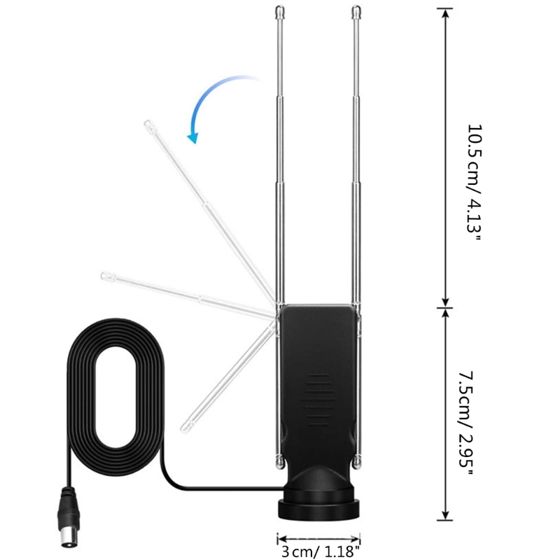 573A Portable Indoor TV Antenna Compact and Lightweight TV Aerials Television Antenna for Enjoy Clear Digital Reception