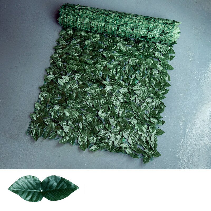 Artificial Leaf Patio Decoration Fence Net FauxIvy Vine Leaf Greenery Panel Green Wall Fence Outdoor Decor