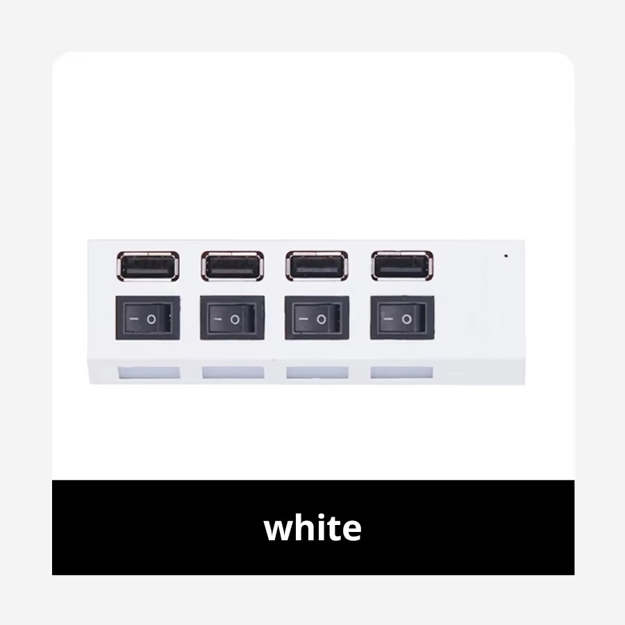 Switch Extension Hub 7-port USB2.0 Hub Computer USB Extension Hub One Drag Seven USB2.0 Splitter PC Laptop Desktop: WHITE
