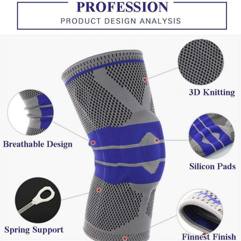 Pc højelastisk knæstøttebøjle knæpuder justerbar patella basketball volleyball sikkerhed beskyttelsesrembeskytter knæpuder