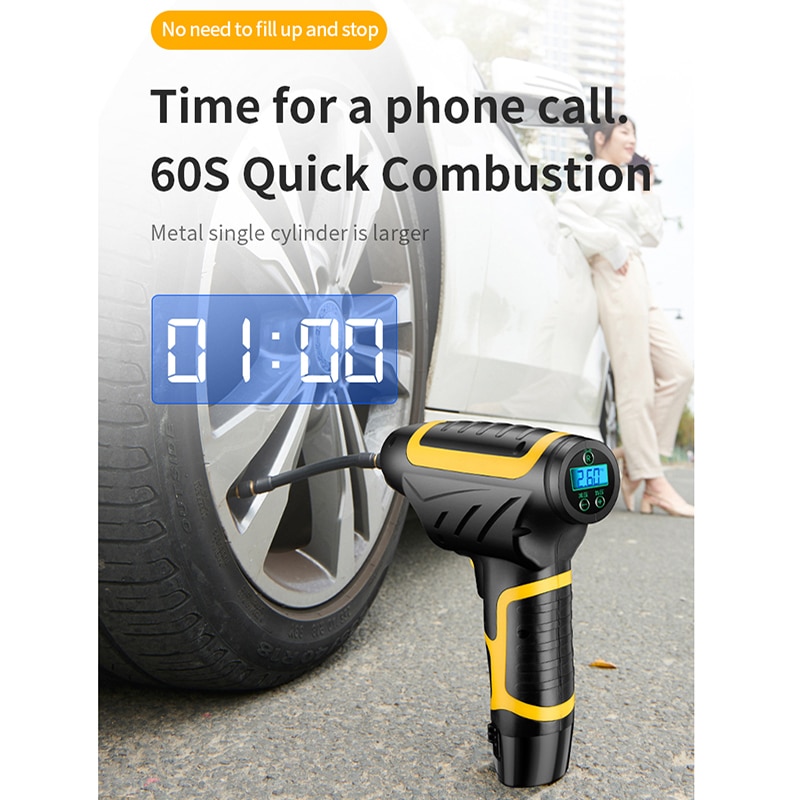 12V Air Compressor Car Tyre Inflator Wireless Air Pump Digital Tire Portable Moto Bike Auto Emergency Tool Kompresor Compressore