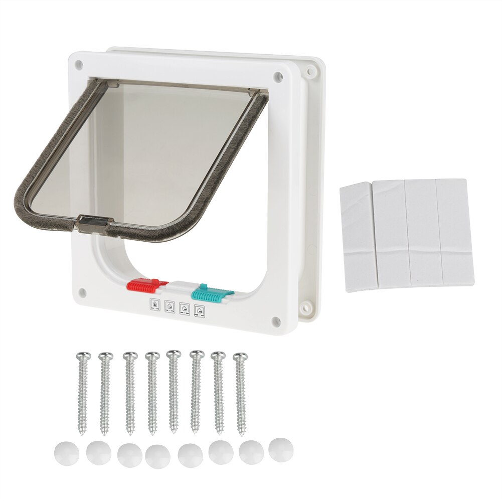 Intelligent Cat Flap Cat Door Lockable Pet Cat Small Dog Flap Door For Pet Care White L Classic