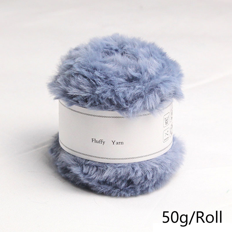 50g/Rolle Plüsch Kunst pelz flauschiges Garn Häk elgarn zum Stricken von Strickjacke Schal Pullover Schal Hands trick garn Näh zubehör: Blau