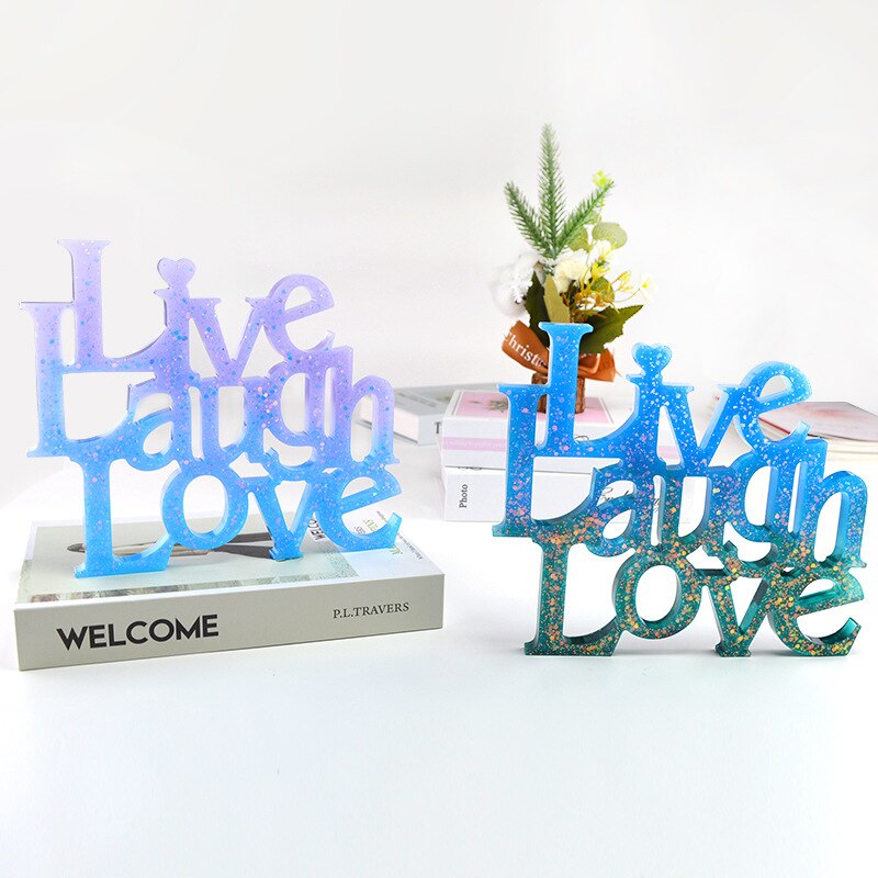 Live Laugh Love Letters Casting Siliconen Mal Uv Epoxyhars Mallen Craft Tool Home Decoratie Supplies Sieraden Accessoires