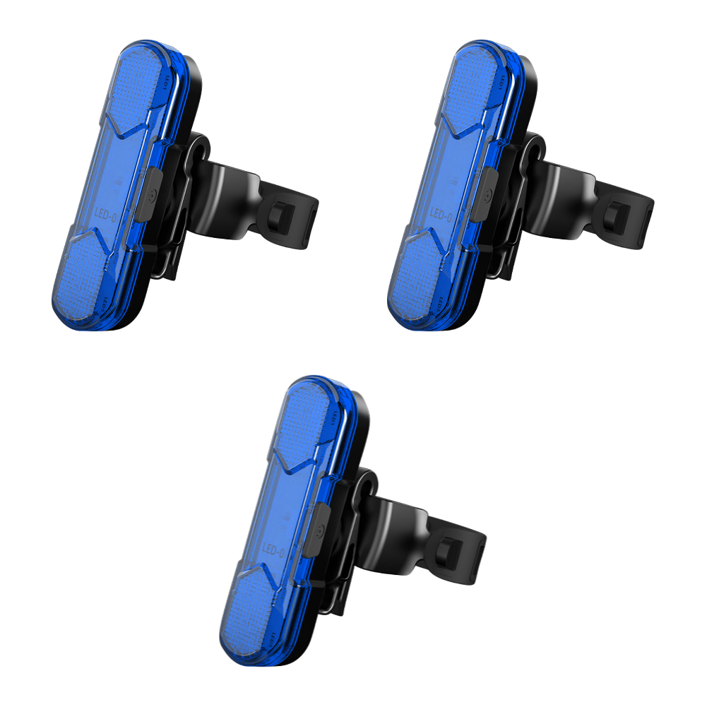 1-5 stk. cykelbaglygte usb genopladelig rød/blå/hvid led cykelsadelpind baglygte til natkørsel sikkerhedsadvarselslys: Blå