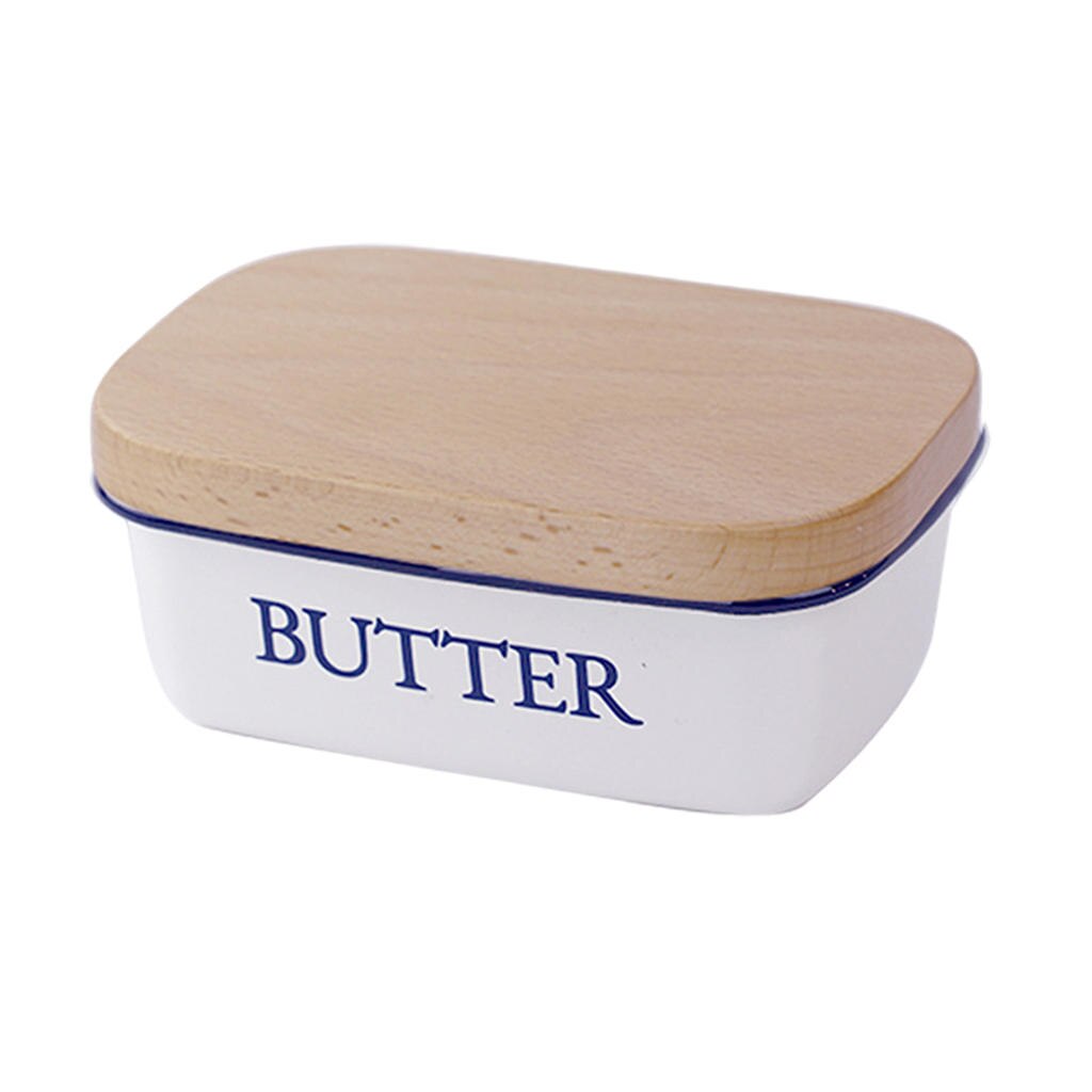 Beurrier en émail avec couvercle, conservation à brides, Vintage, garde-beurre pour comptoir, utilisation quotidienne, réfrigérateur, noix à fromage