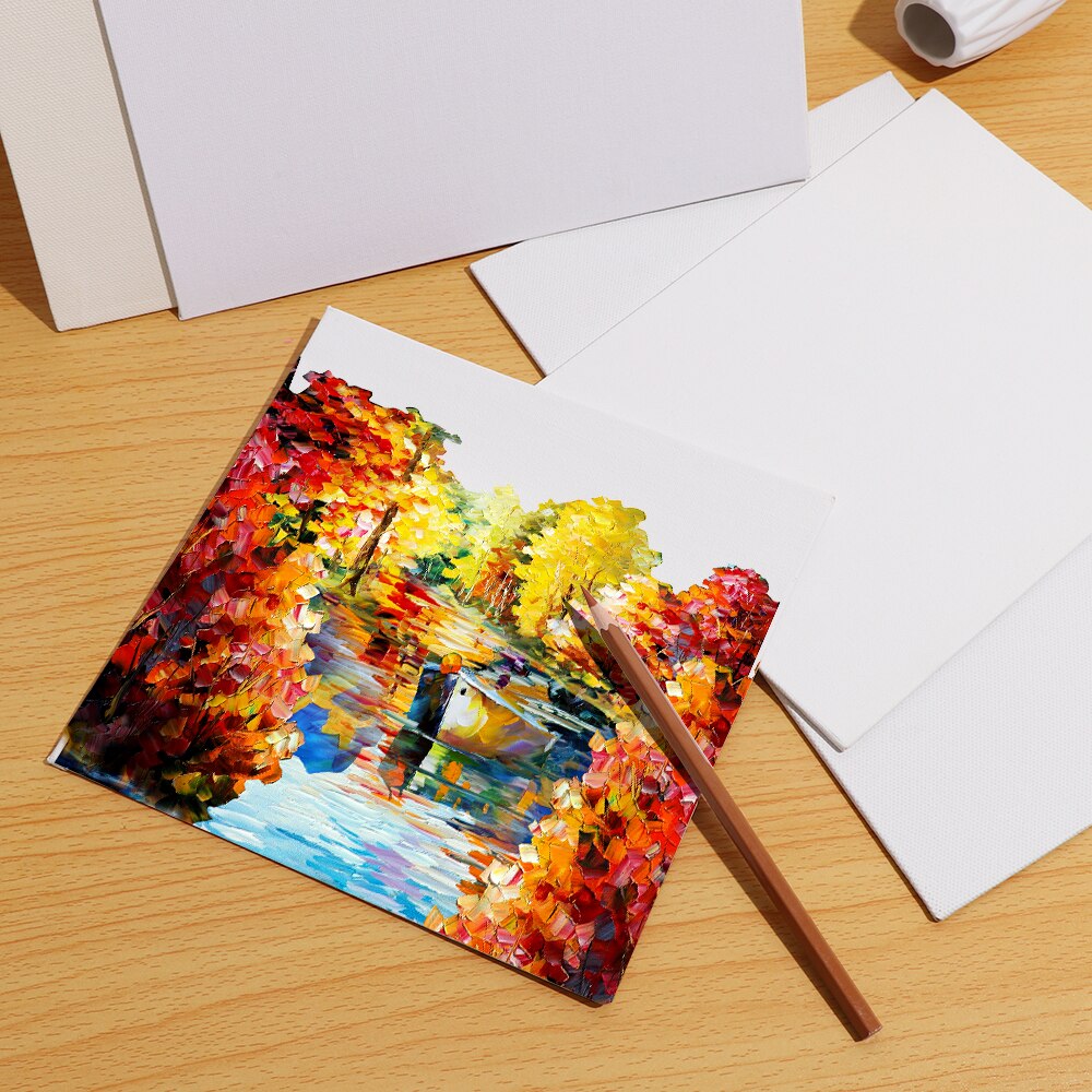 Lienzo de algodón blanco para pintar al óleo, marco pintado a mano, paneles de lona, herramienta de pintura artesanal, accesorios pintados a mano