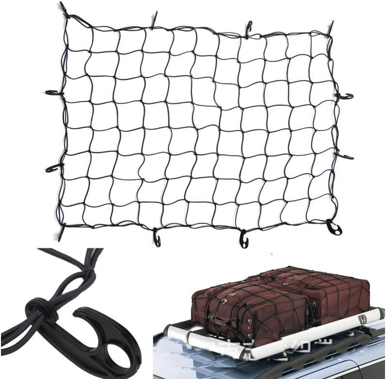 120 x 90cm 12 krokar biltakräcke elastiskt lastnät speciallatex ultralätt förvaringsnät för terrängfordon fast bagagesladd