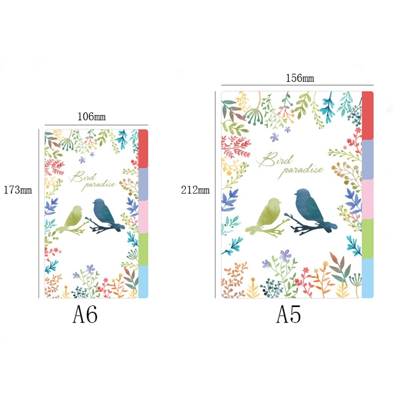 6 Holes A6 Colored Notebook's Index Page Inside Pages Planner Papers Cute Notebook Matching Stationery School Supplies