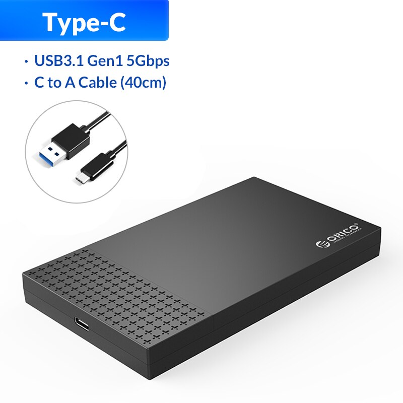 Orico Type-C USB3.1 Sata Naar Usb Hard Drive Behuizing Voor Ssd Hdd Ondersteuning Uasp 5Gbps Hd Externe harde Schijf Case: Type-C Port